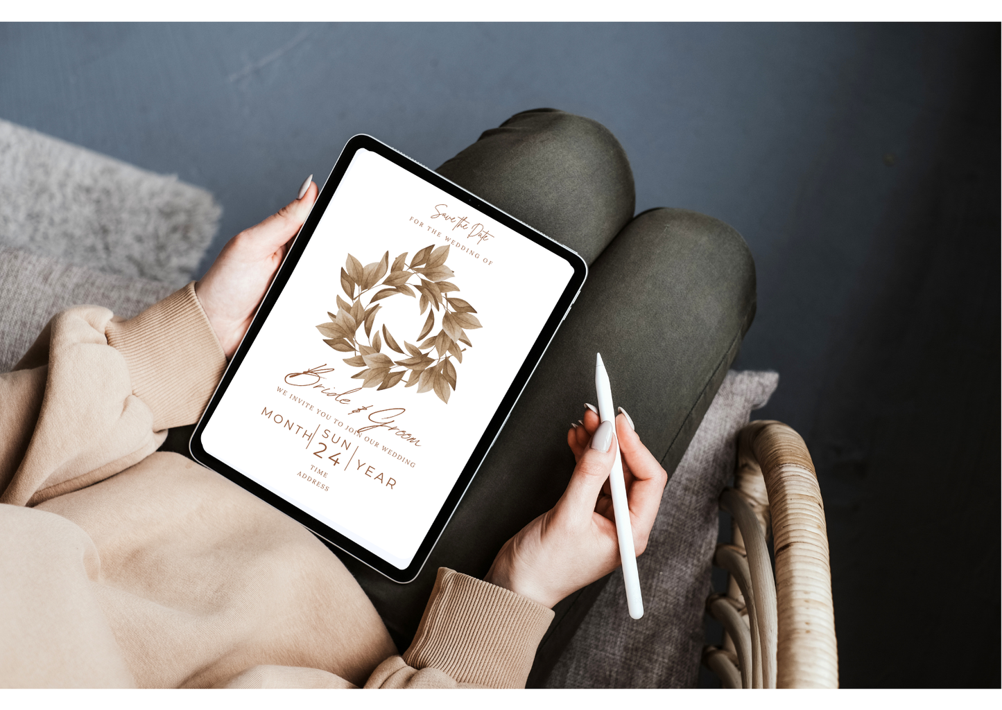 Autumn Leaf Wedding Invitation - Digital Product