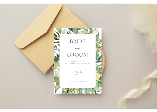 Floral Wedding Invitation - Digital Product