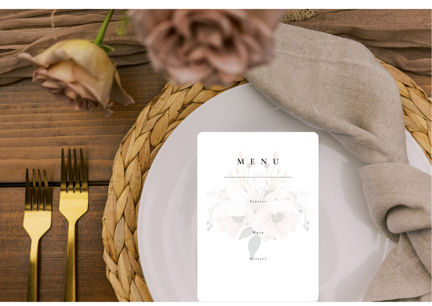 Floral Wedding Menu - Digital Product