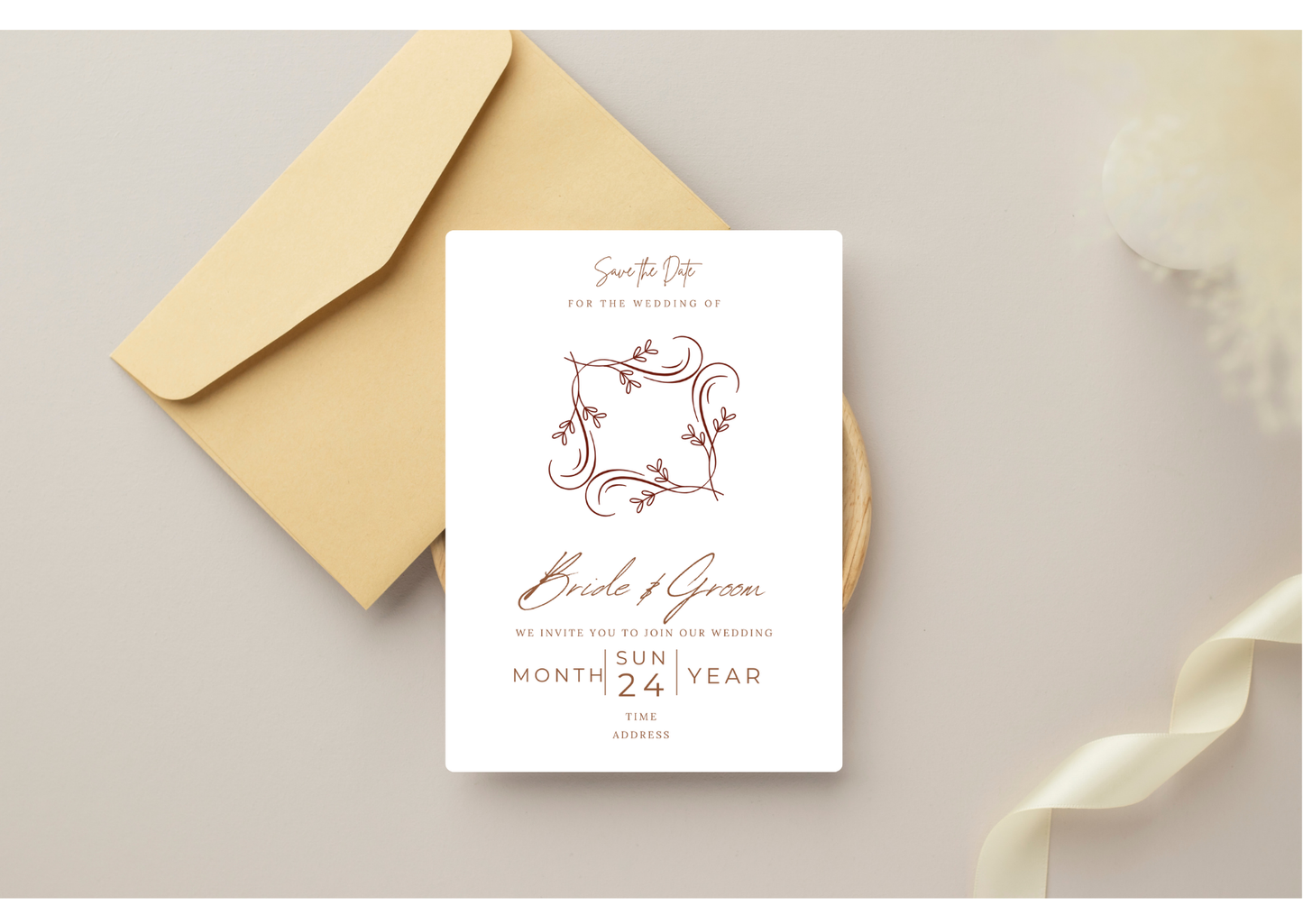 Classic Autumn Wedding Invitation - Digital Product
