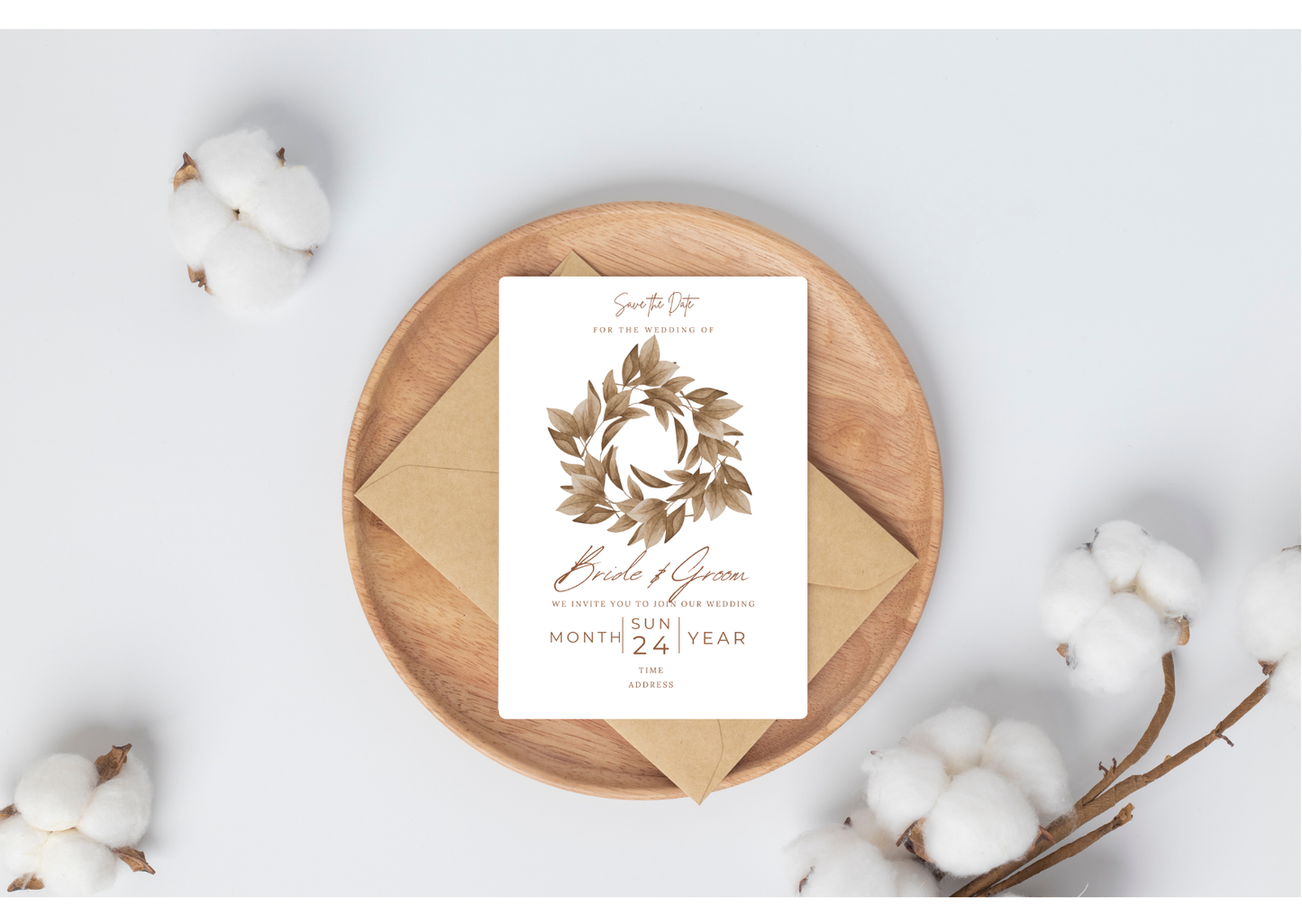 Autumn Leaf Wedding Invitation - Digital Product