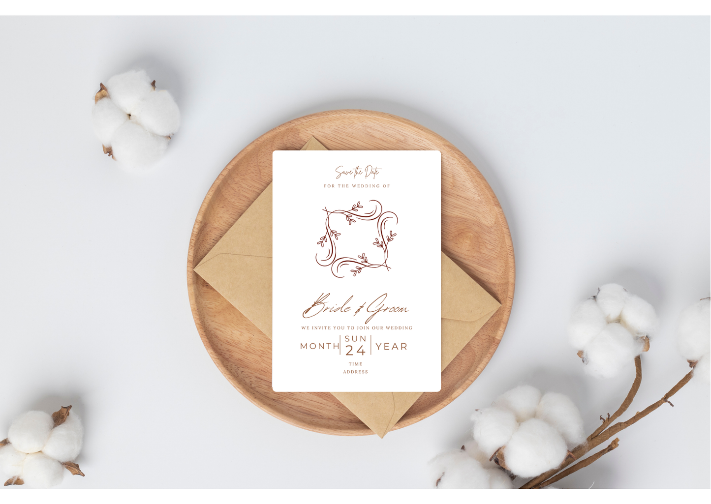 Classic Autumn Wedding Invitation - Digital Product