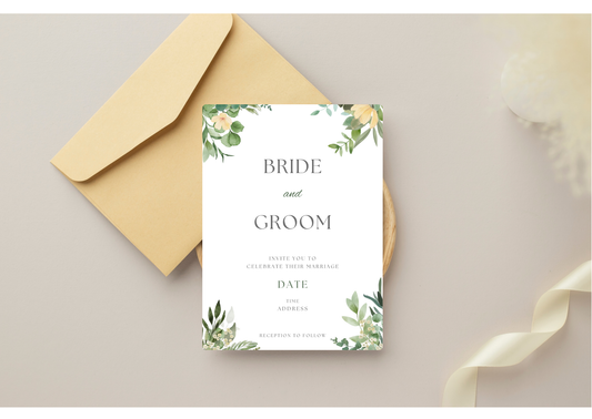 Floral Wedding Invitation - Digital Product