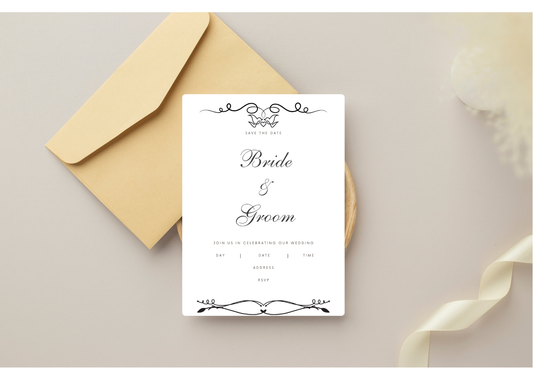 Minimalist Wedding Invitation - Digital Product