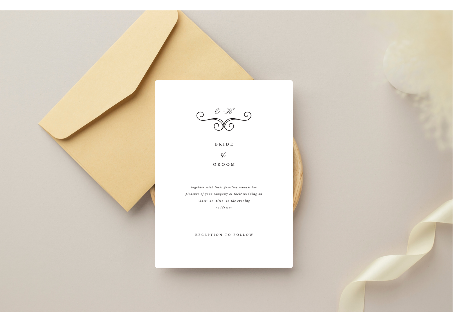 Classic Elegant Wedding Invitation - Digital Product