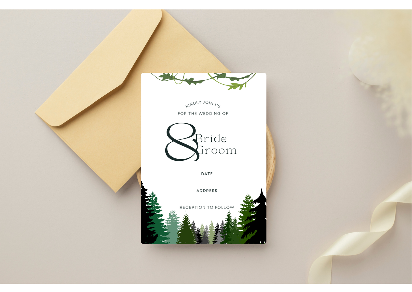 Forest Wedding Invitation - Digital Product