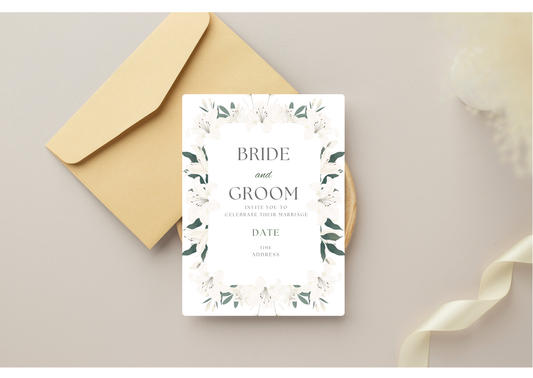 Floral Wedding Invitation - Digital Product