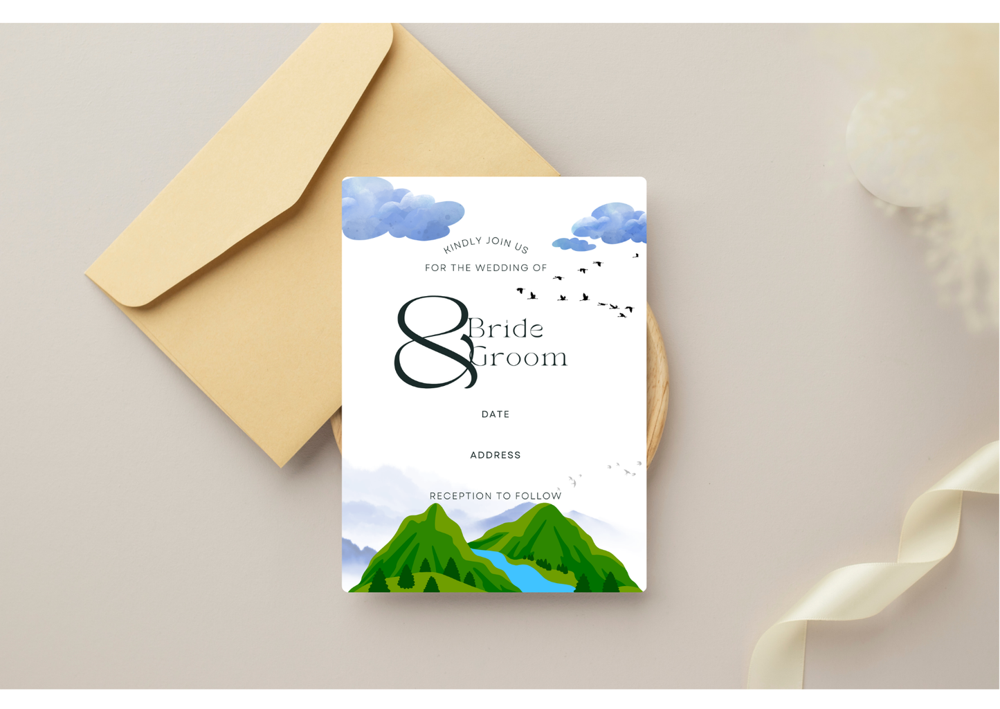 Mountain Wedding Invitation - Digital Product