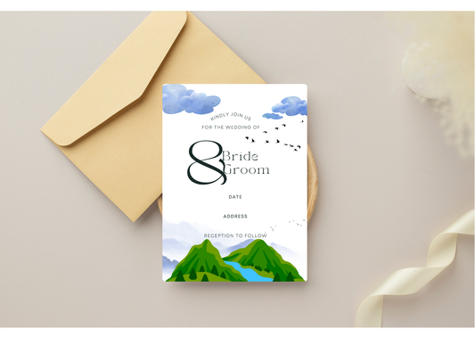 Mountain Wedding Invitation - Digital Product