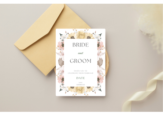 Floral Wedding Invitation - Digital Product