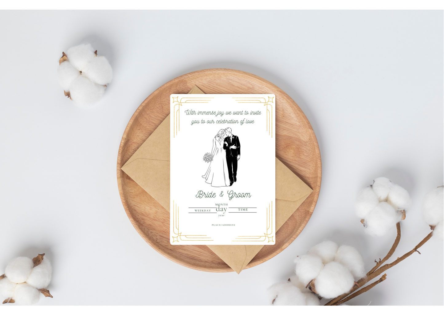 Classical Wedding Invitation - Digital Product
