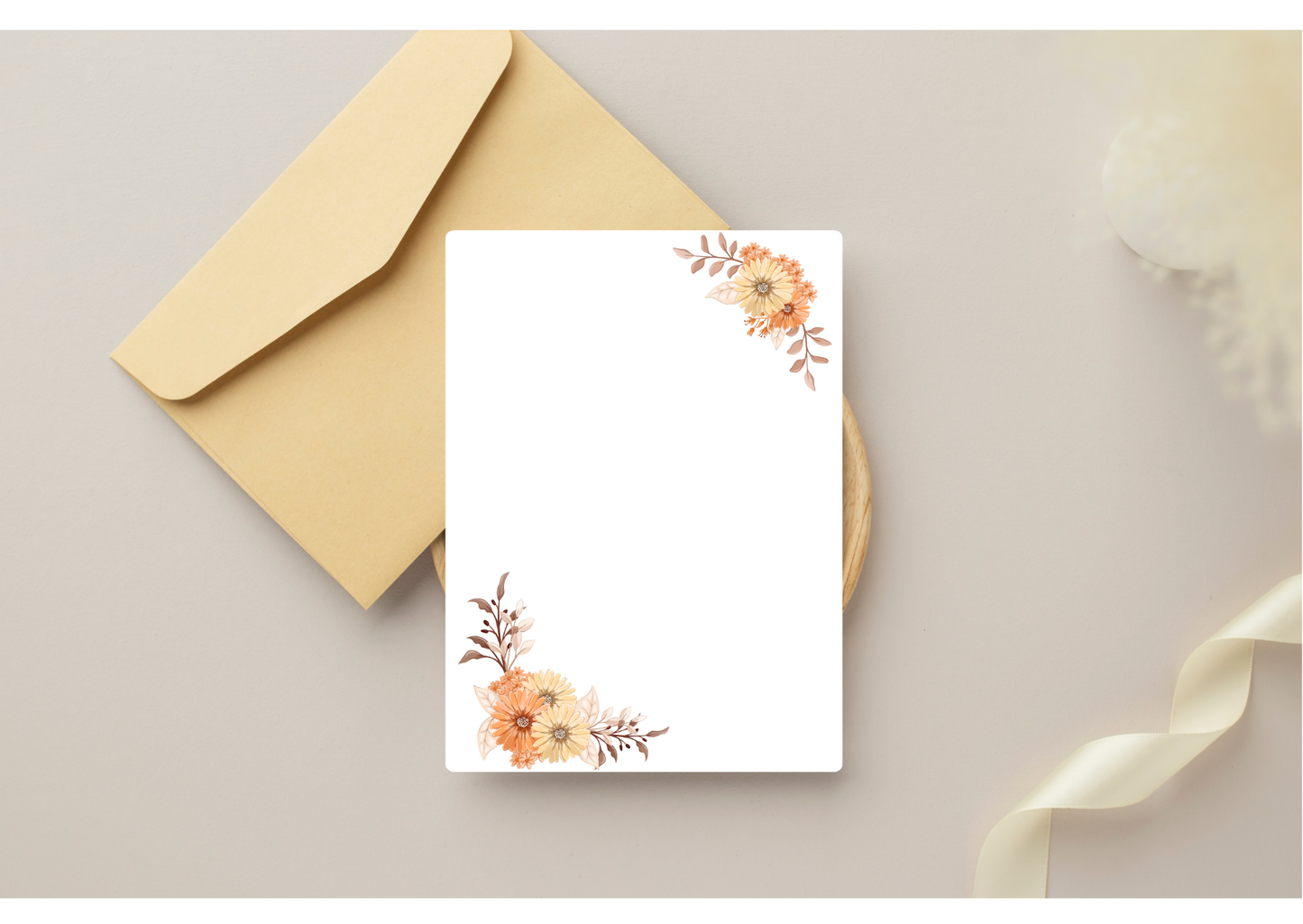 Autumn Floral Wedding Invitation - Digital Product