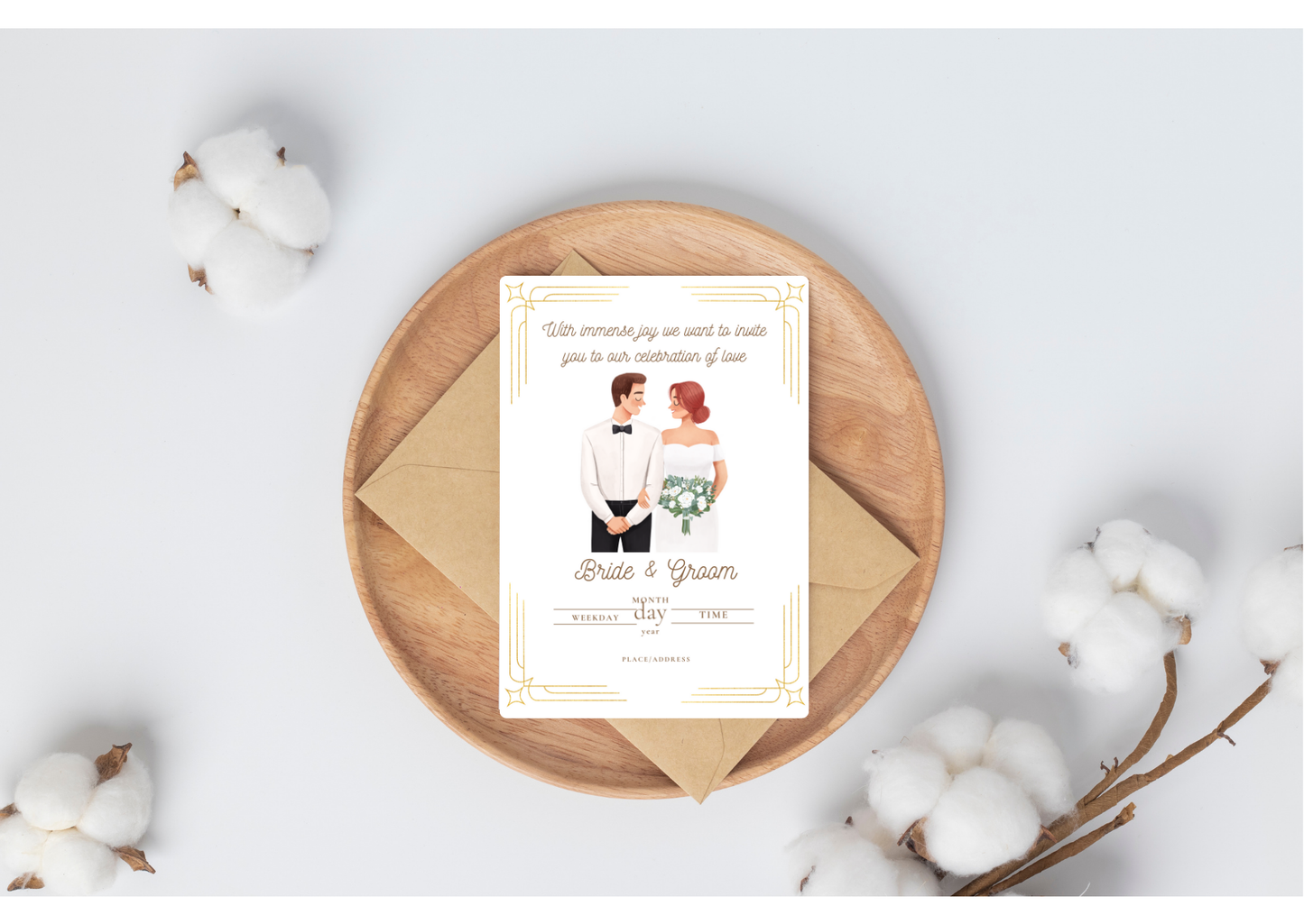 Cute Wedding Invitation - Digital Product