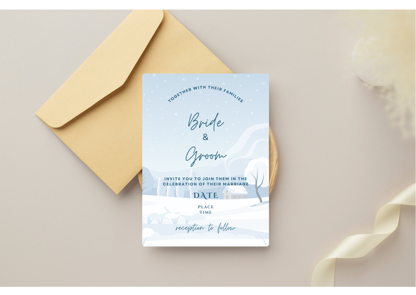 Winter Wedding Invitation - Digital Product