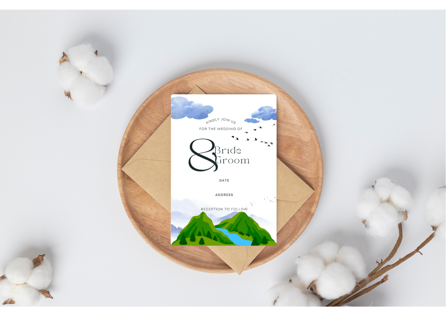 Mountain Wedding Invitation - Digital Product