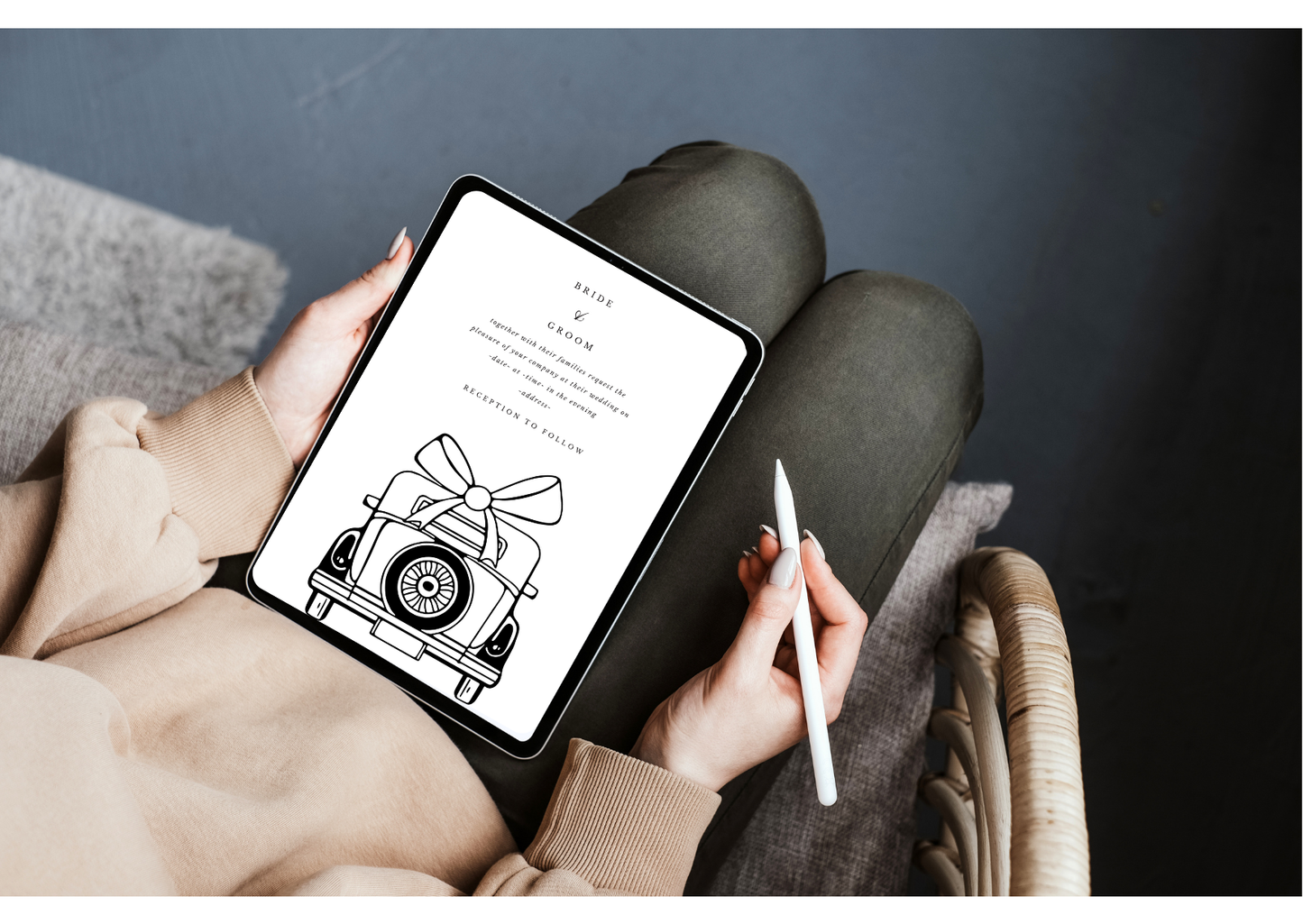 Classic Car Wedding Invitation - Digital Product