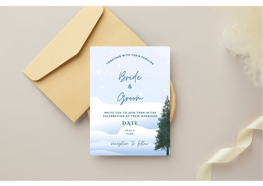 Winter Wedding Invitation - Digital Product