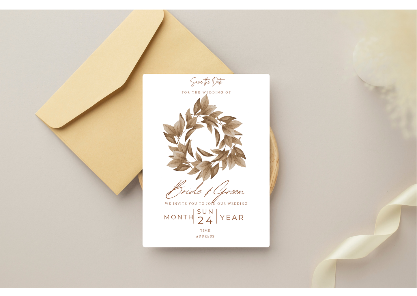 Autumn Leaf Wedding Invitation - Digital Product