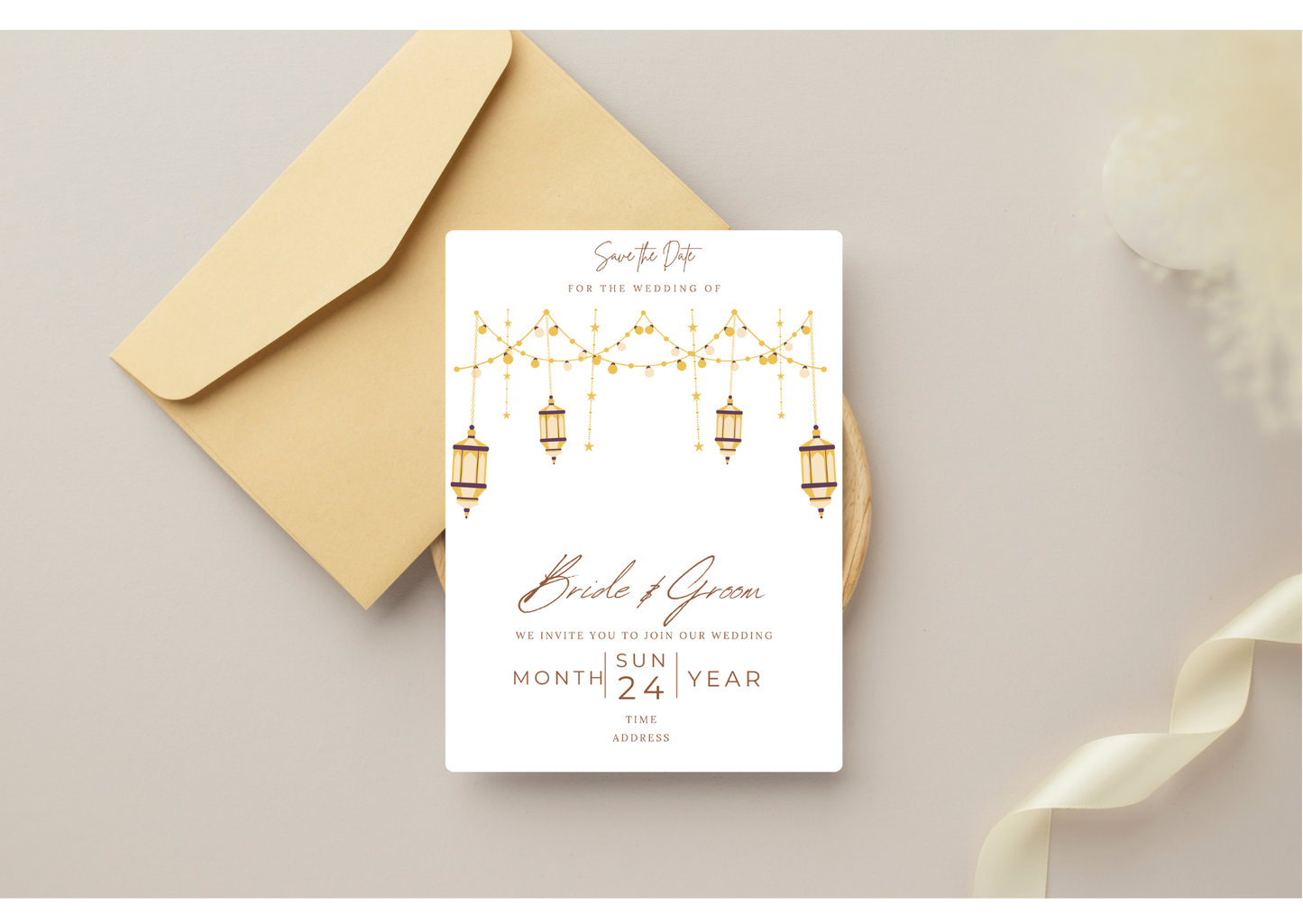 Lantern Wedding Invitation - Digital Product
