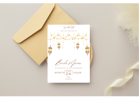 Lantern Wedding Invitation - Digital Product